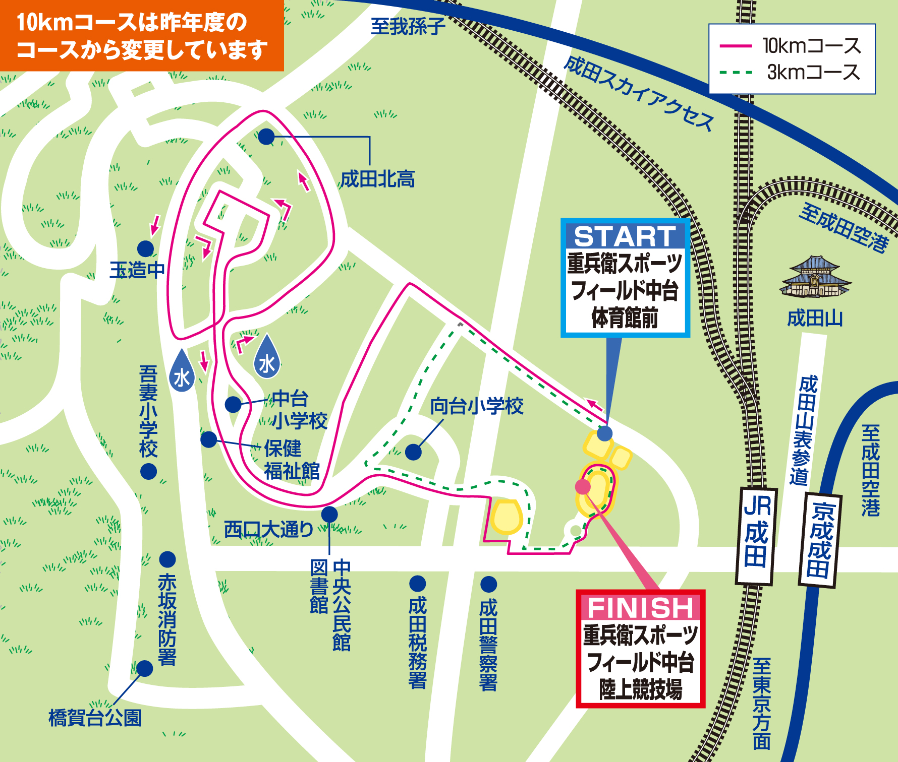 コースマップ（10kmコースは昨年度のコースから変更しています）